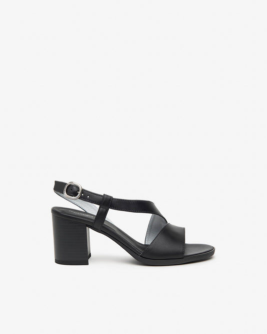 Sandali T.7cm in pelle Nero E410440D