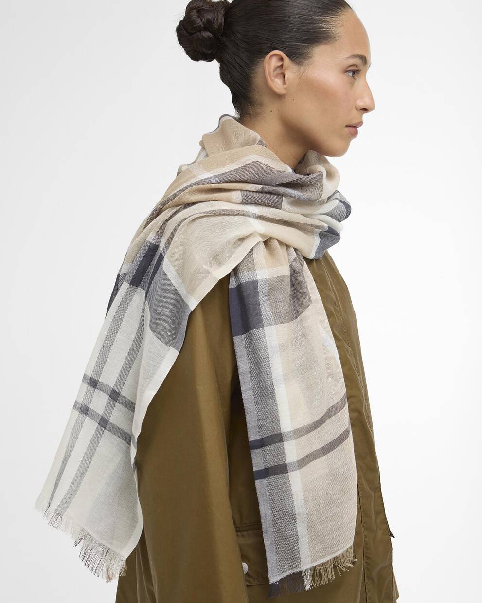 Sciarpa in tartan Abigail blu