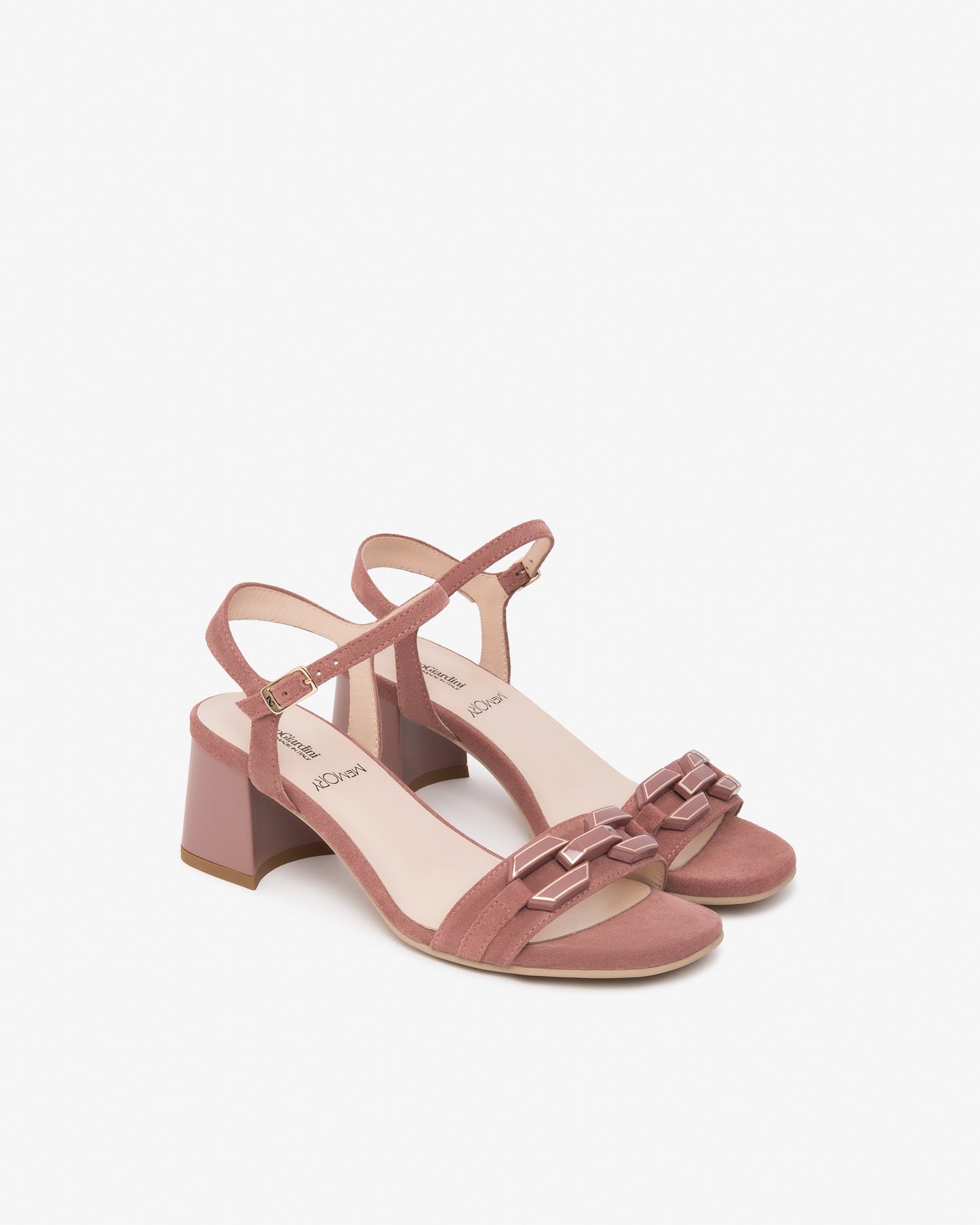 Sandali in camoscio T.5cm E615723D Rosa