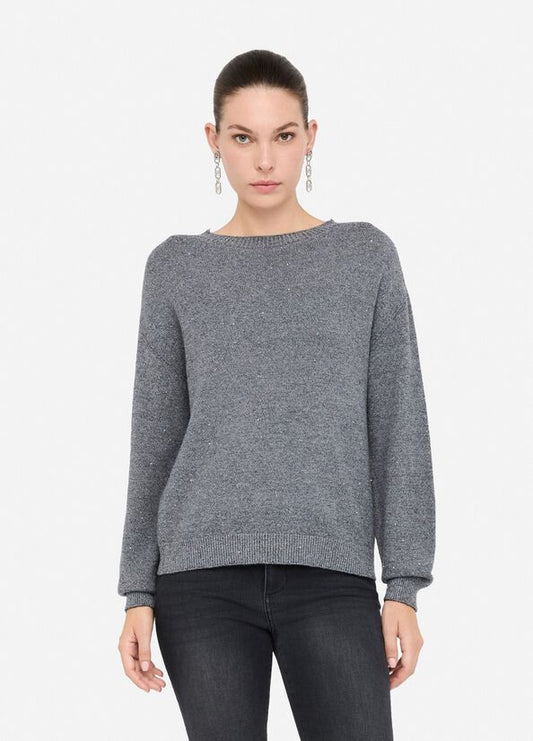 Maglia con paillettes Grigio