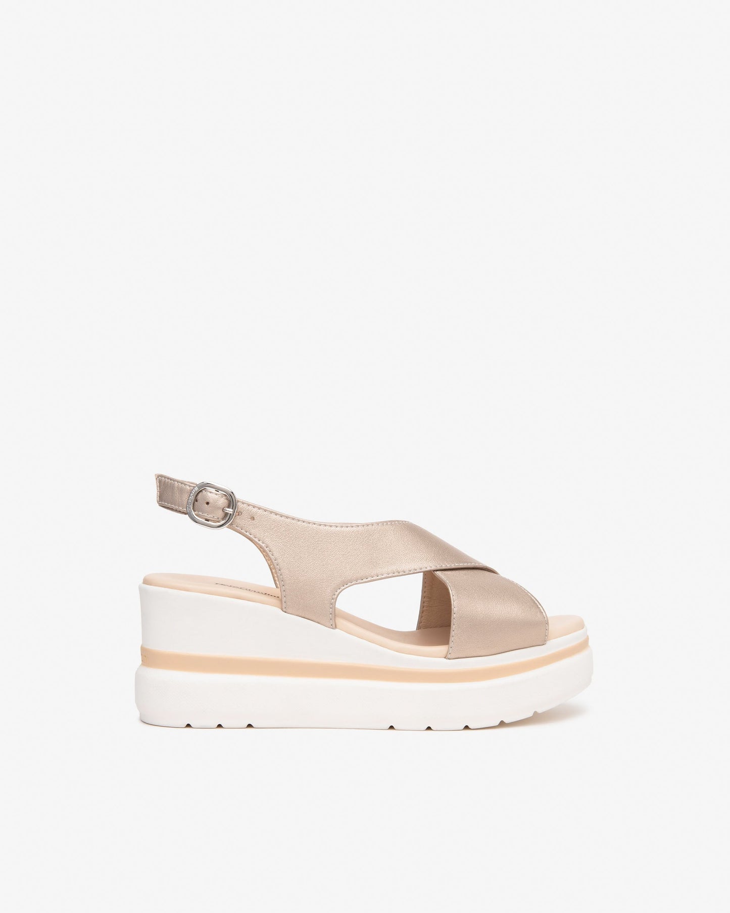 Sandali Zeppa in pelle Platino E513516D