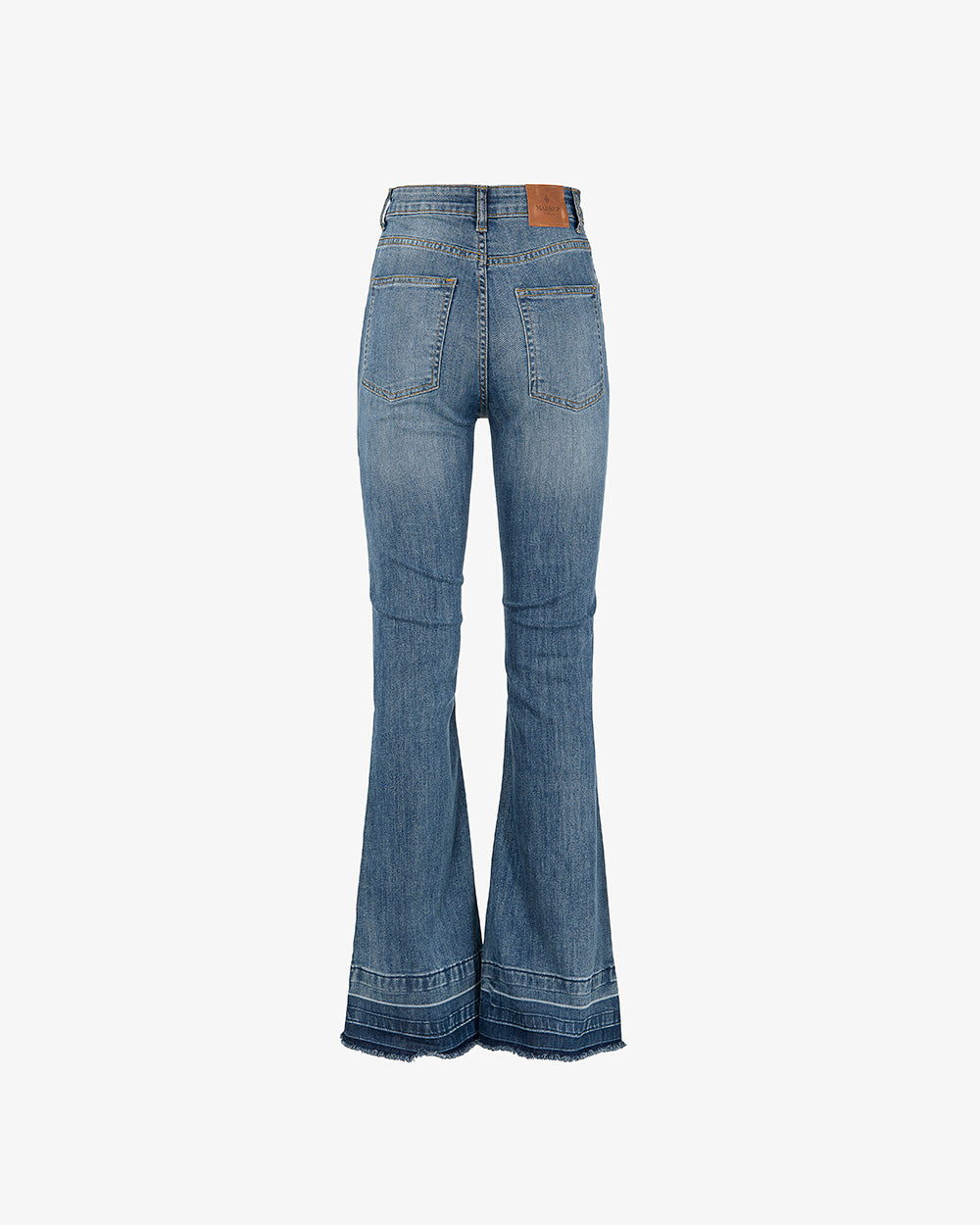 Jeans flare stretch fondo sfrangiato