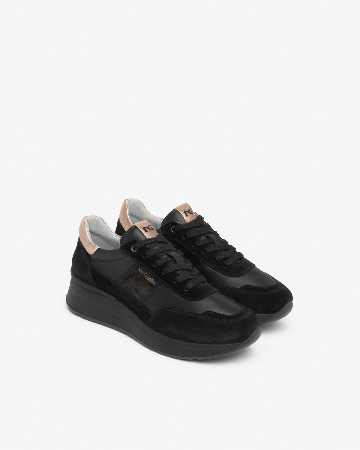 Sneakers zeppa pelle nero I617330D