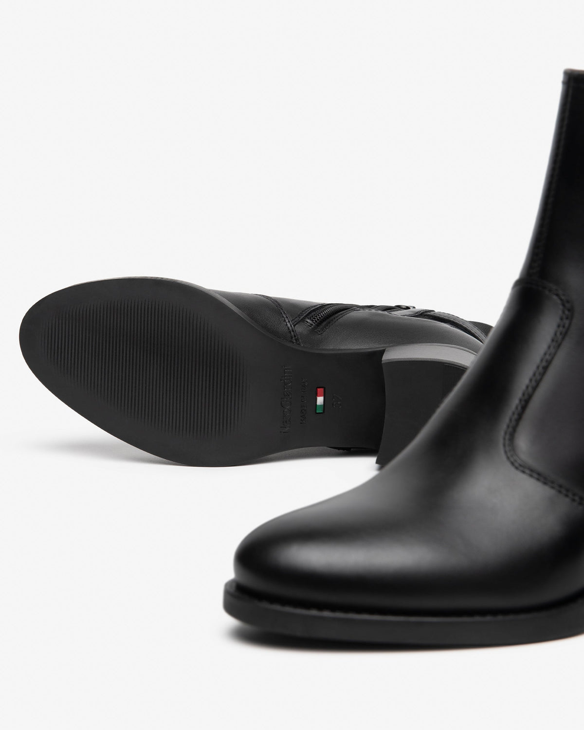 Stivaletti pelle e tessuto nero I617213