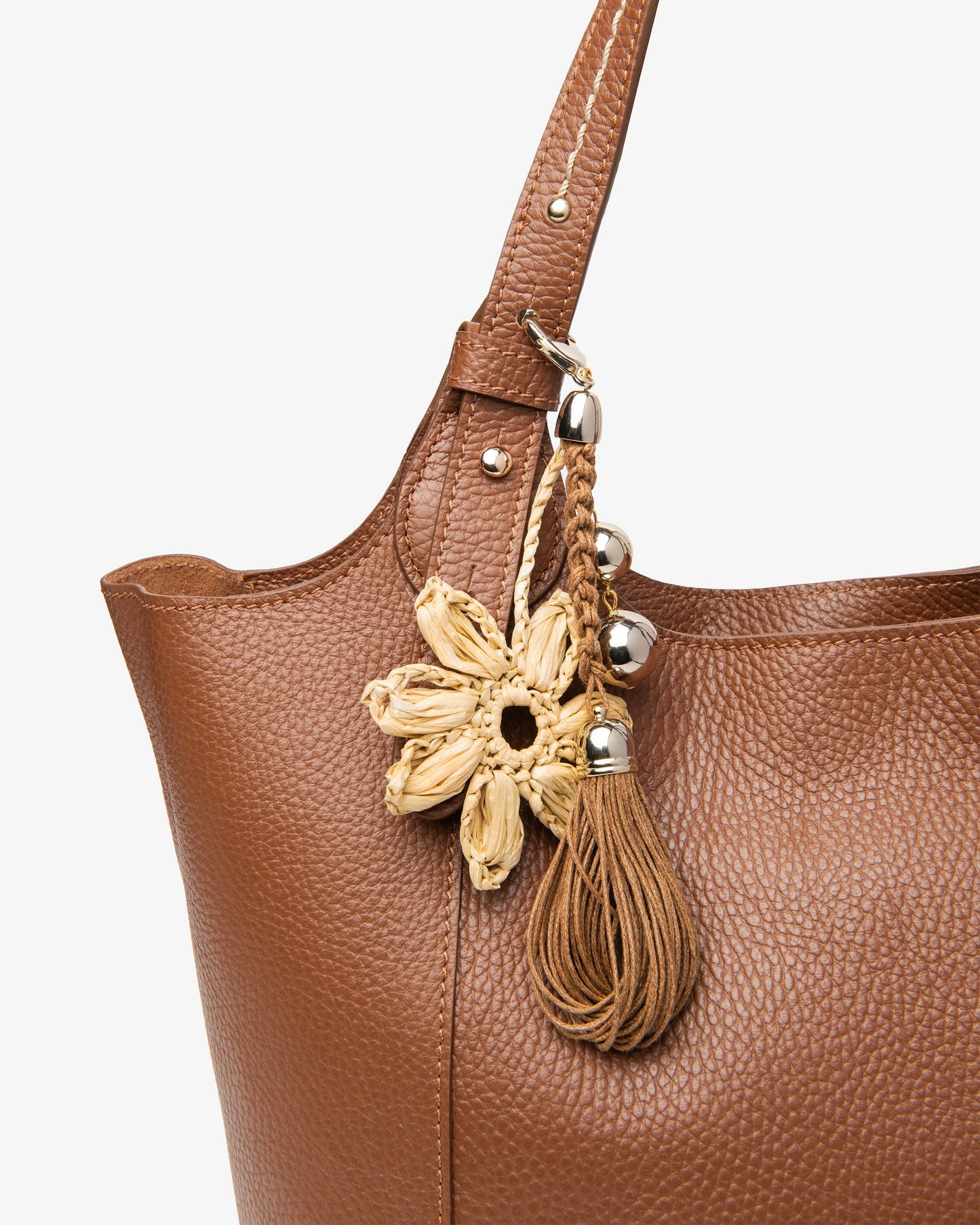 Borsa a spalla in pelle E644141D cuoio