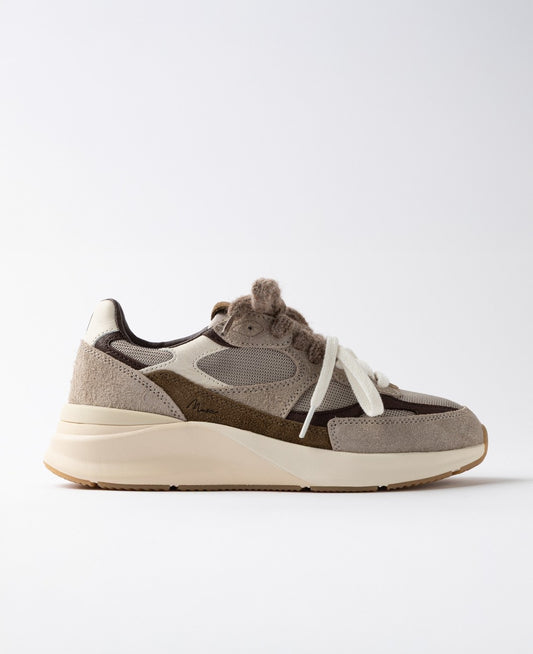Sneaker in tessuto tecnico e suede Musa taupe