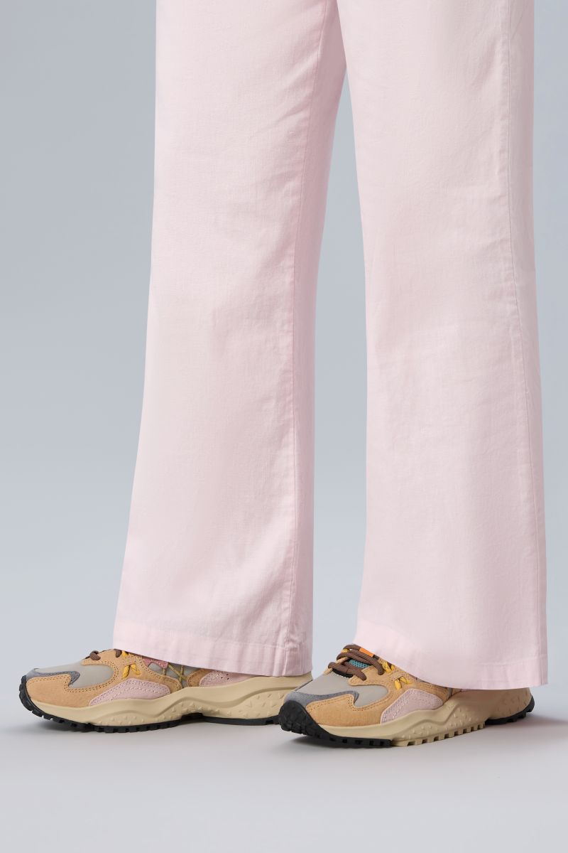 YAMABUSHI donna in suede e tessuto tecnico Tortora - Rosa