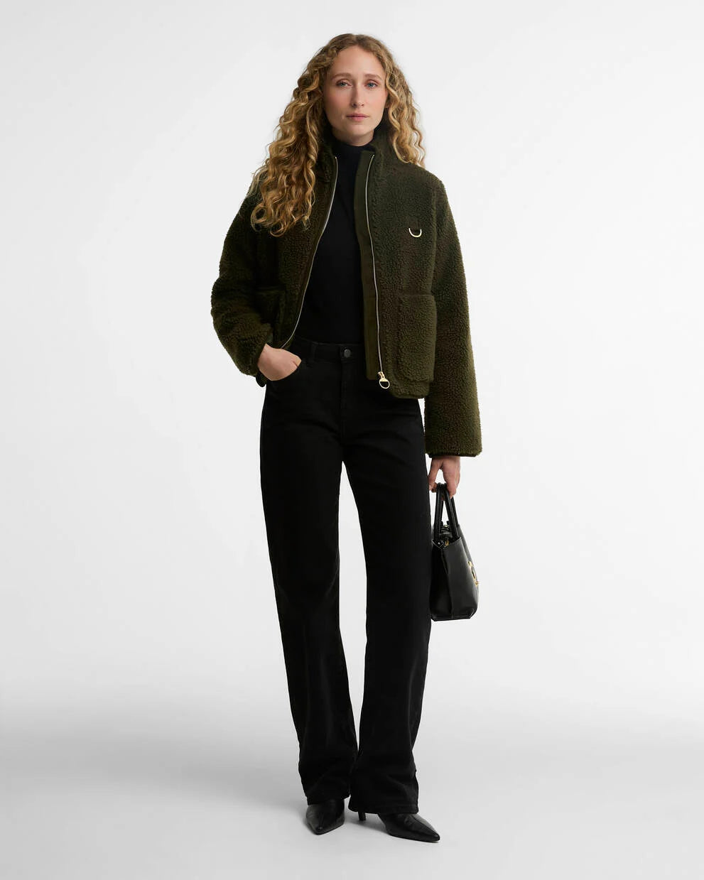 Giacca in pile Elenora olive