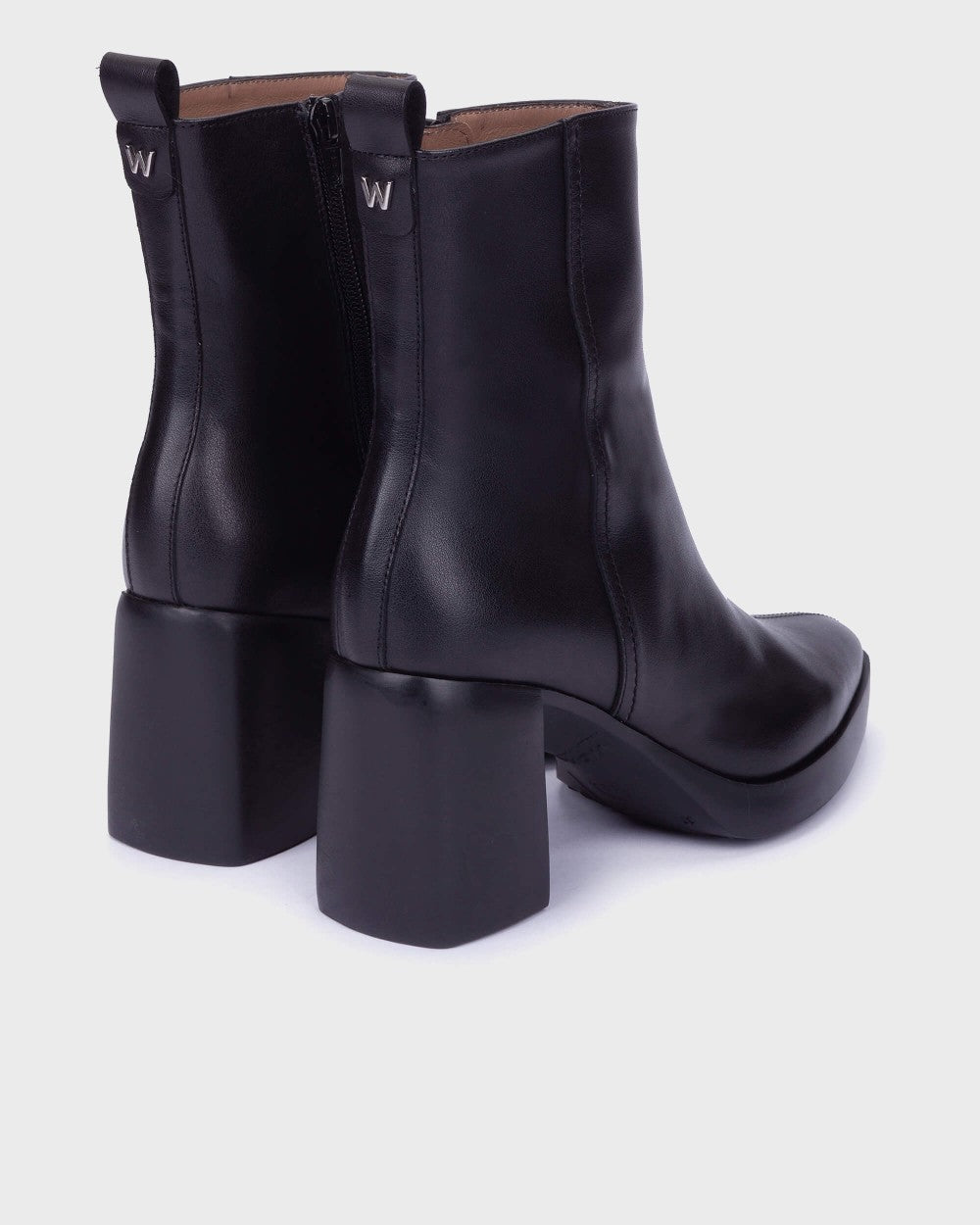 Stivaletti tacco 7 pelle Nero L-1601