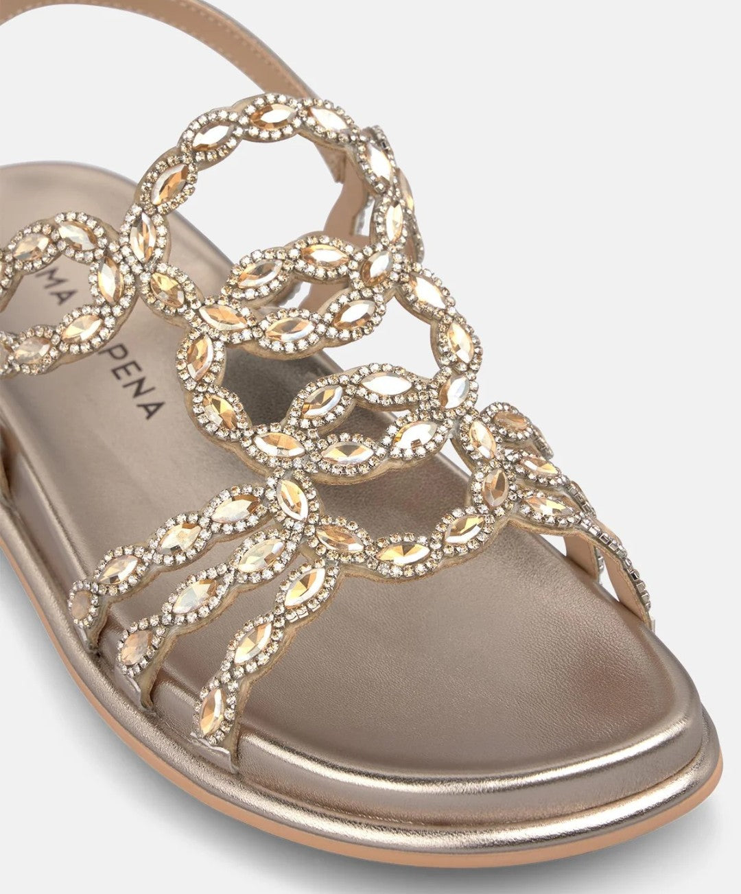 Sandali bassi pietre oro