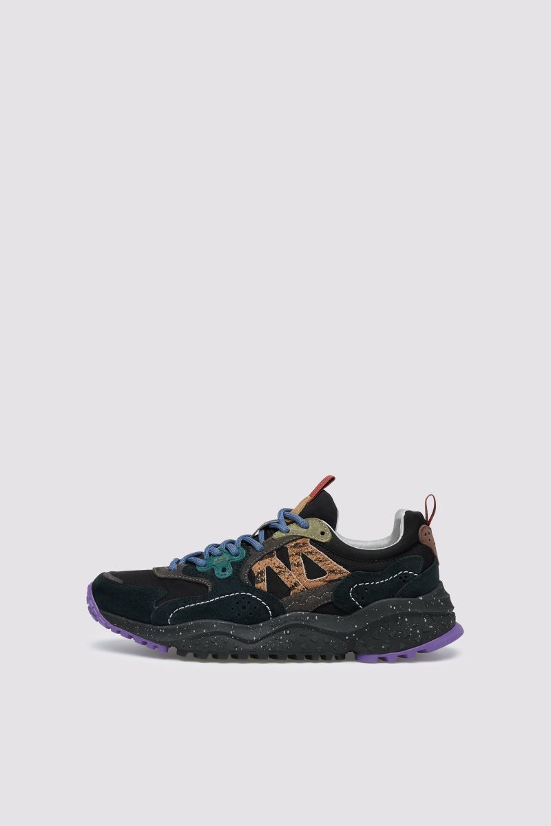 SOLIN-donna
in suede e tessuto tecnico Nero-Viola