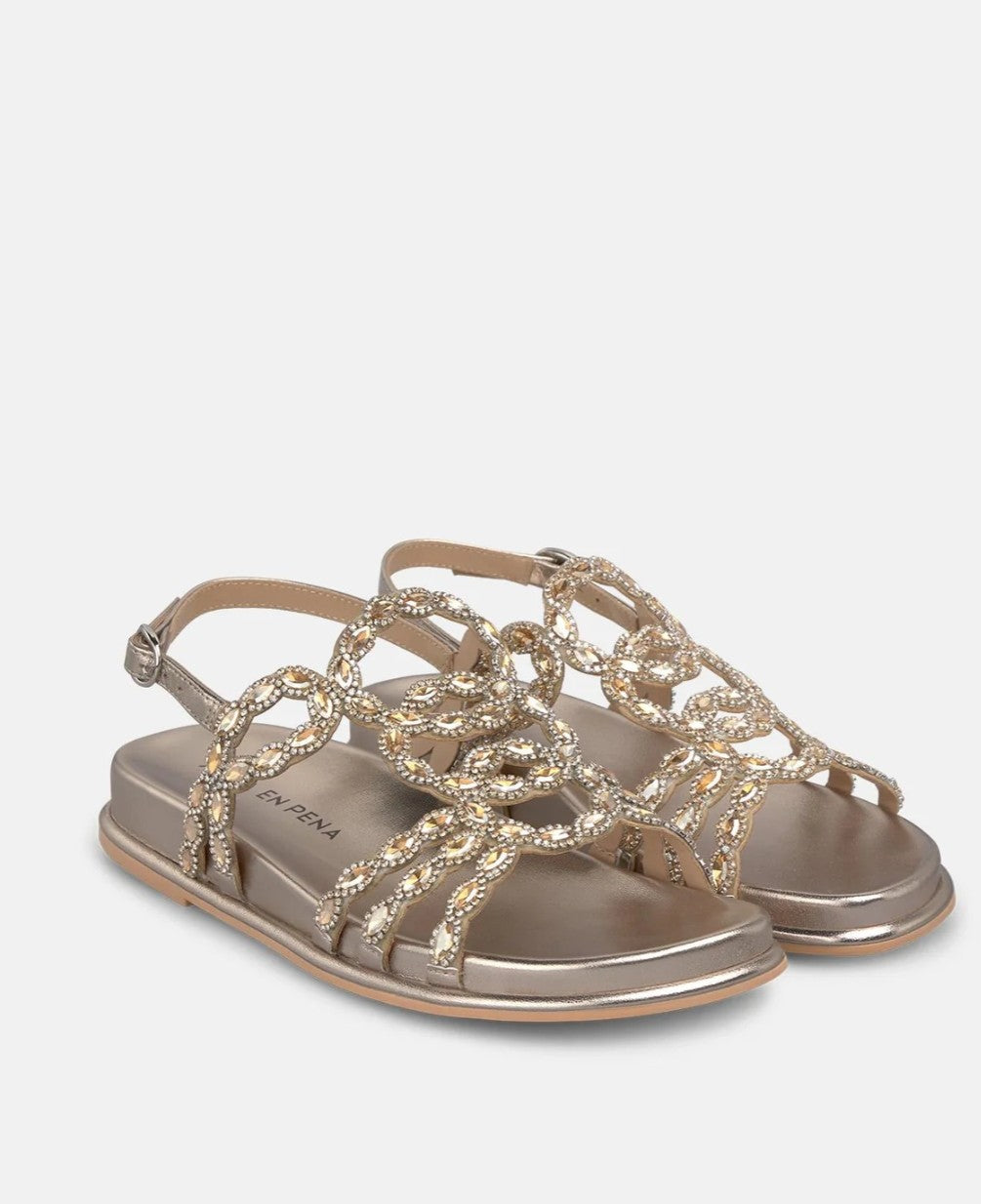 Sandali bassi pietre oro