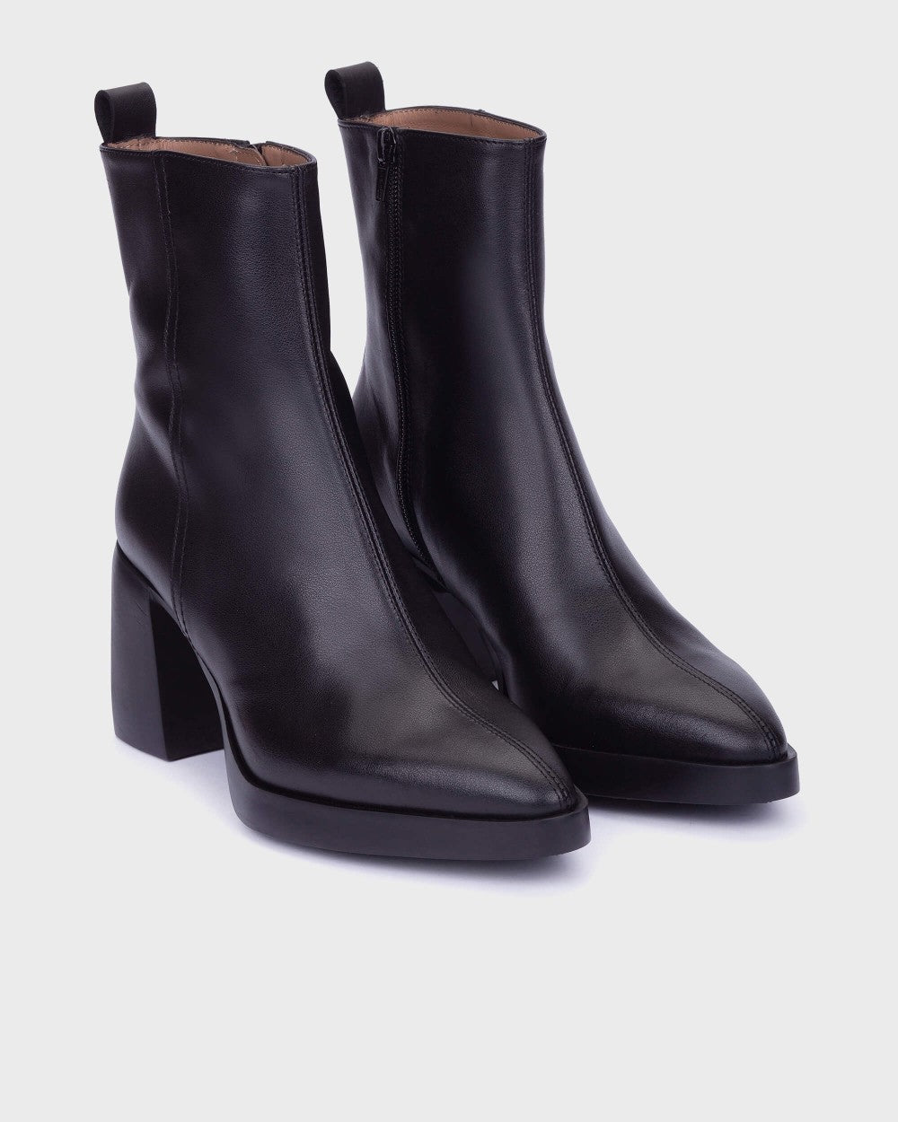Stivaletti tacco 7 pelle Nero L-1601