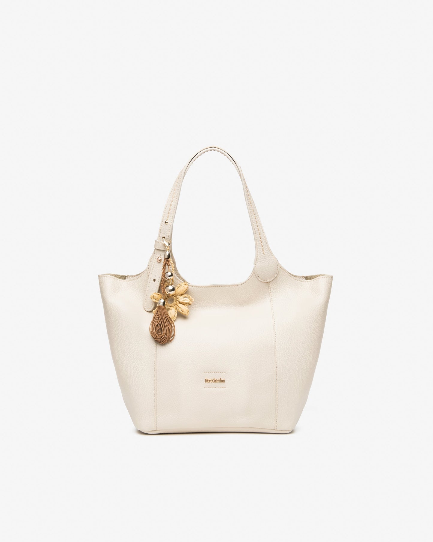 Borsa a spalla in pelle E644141D panna