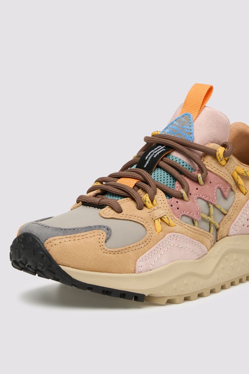 YAMABUSHI donna in suede e tessuto tecnico Tortora - Rosa