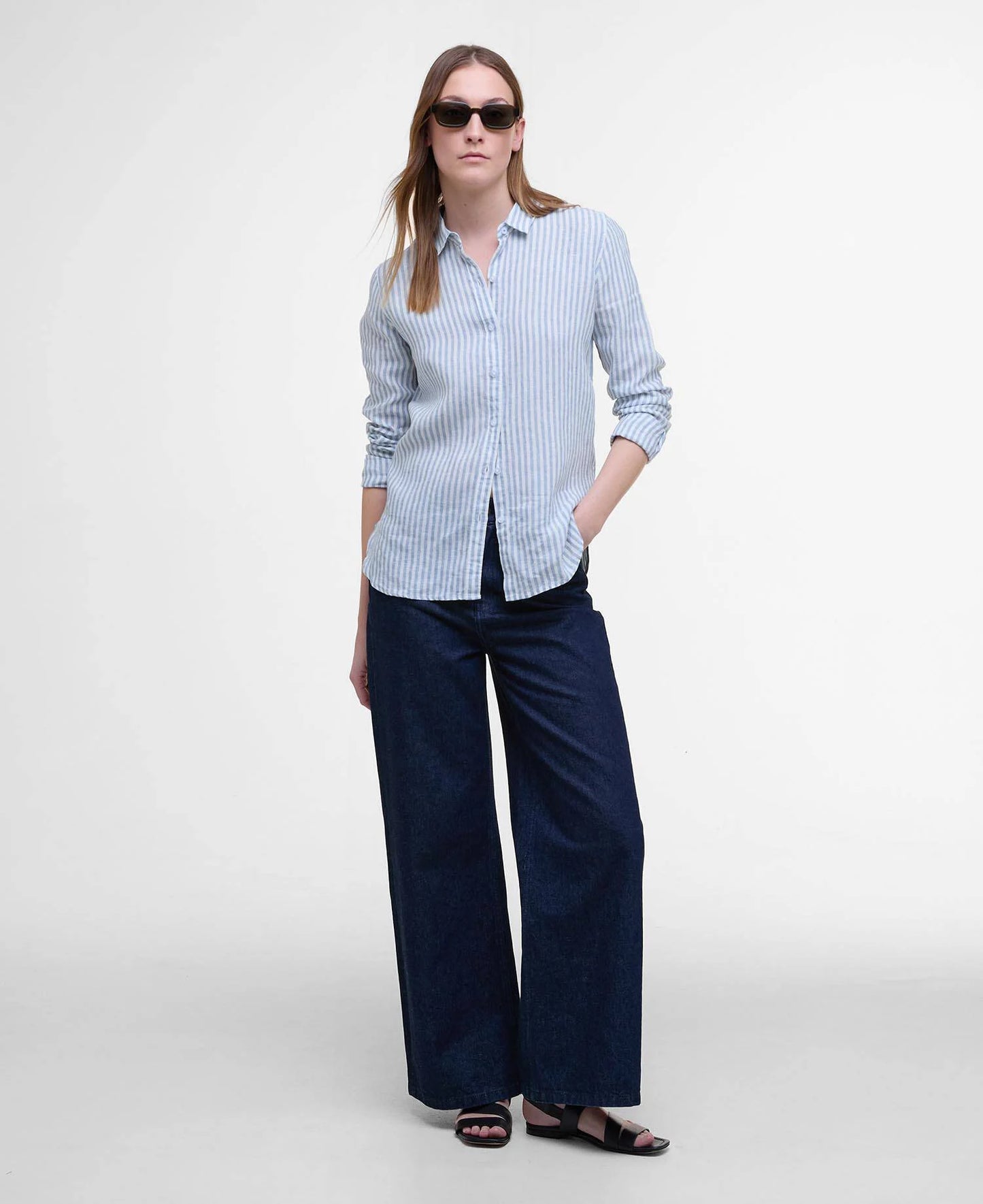 Camicia a maniche lunghe Marine dalla vestibilità comoda Chambray Stripe