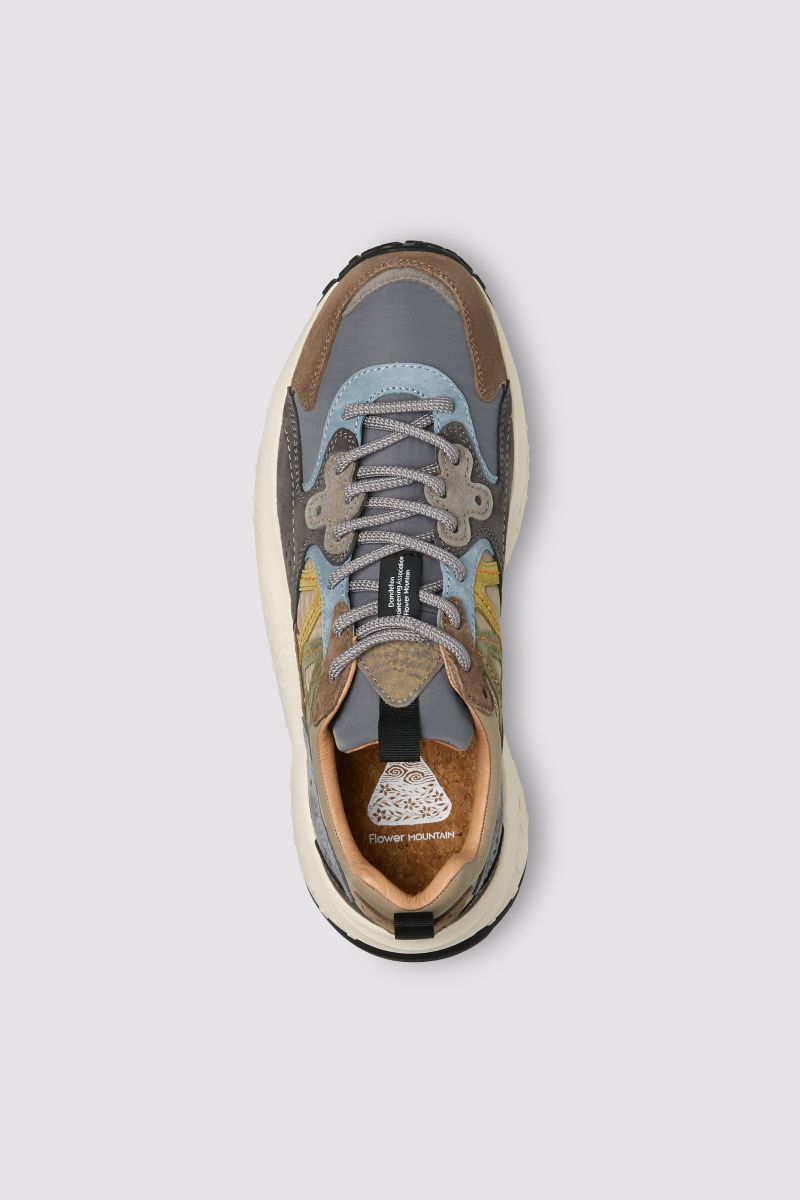 Solin Man in suede e tessuto tecnico Grigio-Marrone-Nero