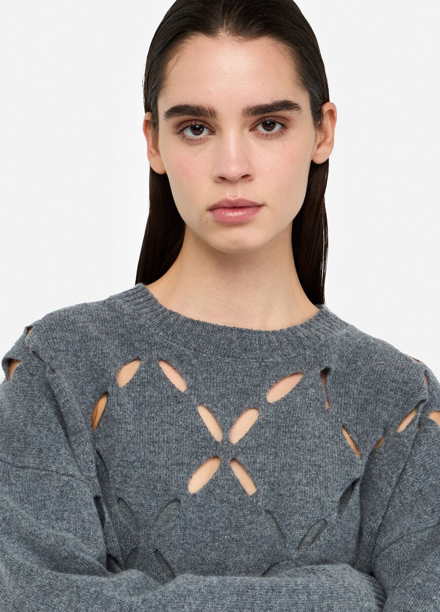 Maglia 100% lana con cut-out